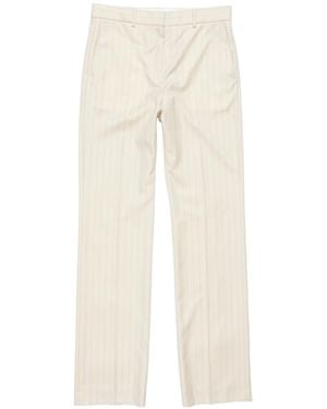 Acne Studios Wool Pinstripe Trousers - Natural