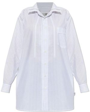 MM6 by Maison Margiela Striped-Pattern Oversized Shirt - White