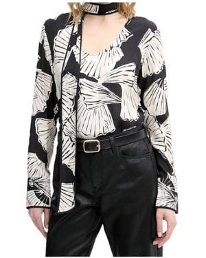KARL LAGERFELD Printed Fluid Blouse - Grey