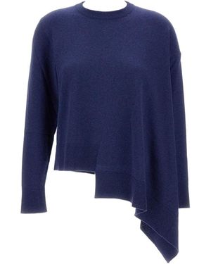 McQueen Asymmetric Cashmere Jumper - Blue