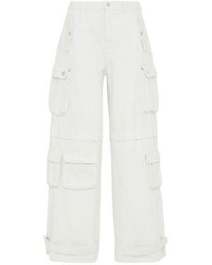 ICON DENIM Rosalia Denim Cargo Pants - White