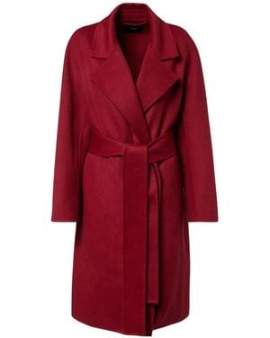 JOSEPH Costa Double-Faced Long-Sleeved Coat - Red