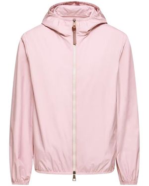 Moncler Logo Patch Hooded Jacket - Pink