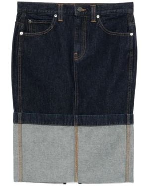 KHAITE Belt Loop Midi Skirt - Blue