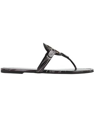 Tory Burch Multicolored Leather Flip-Flops - Brown
