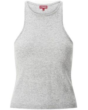 STAUD Ayana Ribbed-Knit Tank Top - Grey