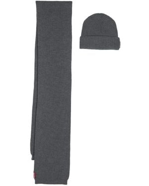 DSquared² Logo Patch Scarf-Beanie Set - White