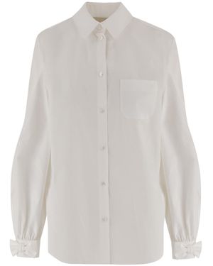 Valentino Collared Long-Sleeved Shirt - White