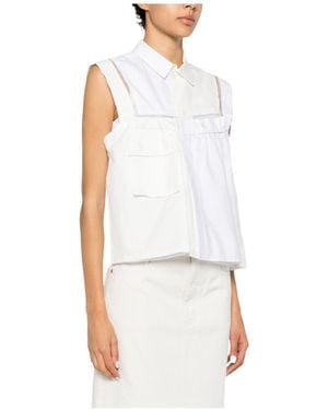 Sacai Deconstructed Asymmetric Top - White