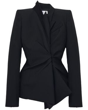 McQueen Twisted Lapel Jacket - Black