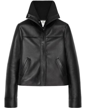 Courreges Courrèges High Collar Leather Jacket - Black