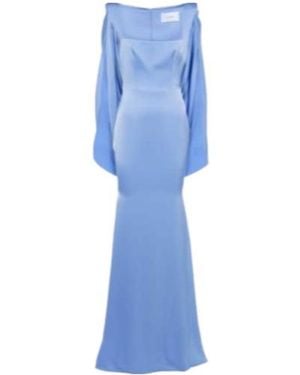 Alex Perry Shawl-Style Crepe Dress - Blue