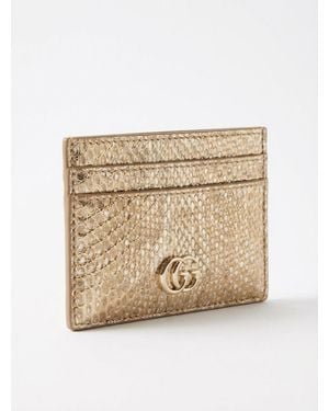 Gucci Gg Marmont Python Card Case - Natural