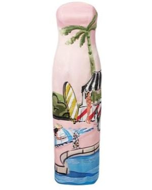 Leo Ava Beaded Printed Corset Dress - White