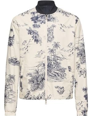 Moncler Reversible Printed Poplin Jacket - White