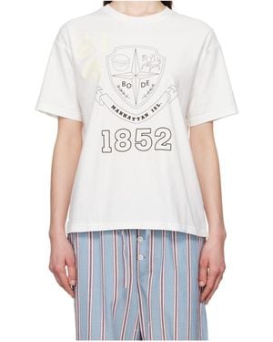 Bode Crest Crew Neck T-Shirt - White