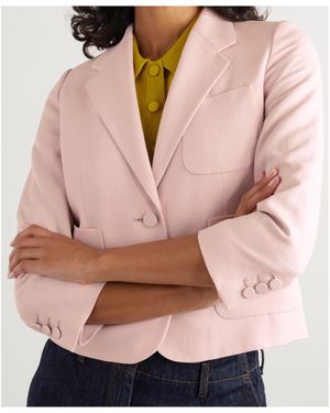 Dries Van Noten Single-Breasted Cropped Blazer - Pink