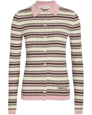 Moncler Slim-Fit Long-Sleeve Polo Shirt - Natural