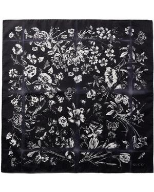 Gucci Cotton Silk Jacquard Pocket Square - Black