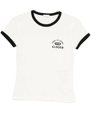 Closed Contrasting-Trim T-Shirt - White
