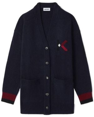 KENZO K Logo Cardigan - Blue