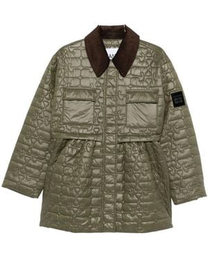 Ganni Quilt Midi Jacket - Green