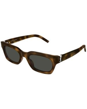 Saint Laurent Rectangle-Frame Sunglasses - White