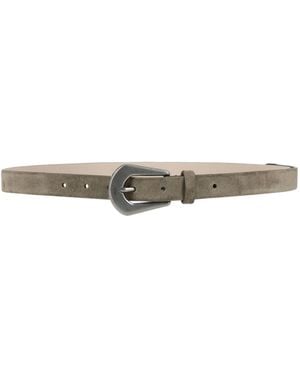 Brunello Cucinelli Minimalist Thin Belt - White