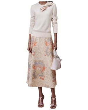 Dior Mid-Length Flared Skirt - Natural