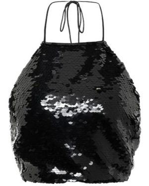 Magda Butrym Sequined Halterneck Crop Top - Black