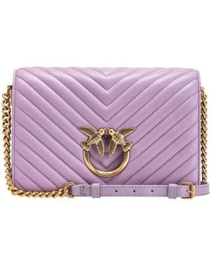 Pinko Classic Love Click Foldover Top Crossbody Bag - Purple
