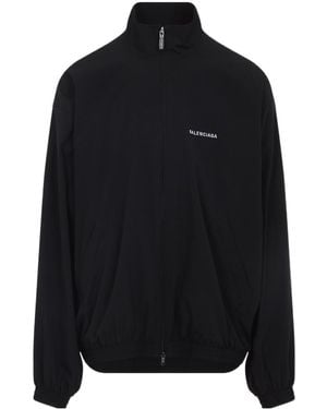 Balenciaga High Neck Zip-Up Jacket - Black