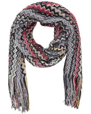 Missoni Zigzag Fringe Scarf - Gray