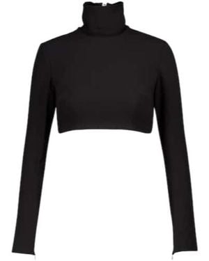 Alex Perry Cruz Crêpe Crop Top - Black