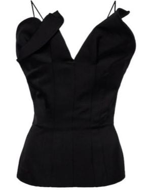 Magda Butrym Cotton And Silk Top - Black