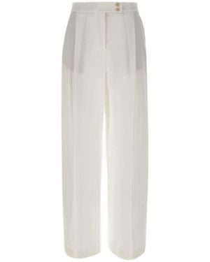 Eleventy Pleated Palazzo Pants - White
