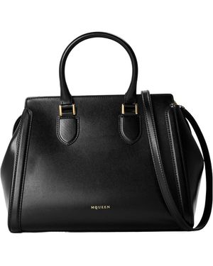 McQueen Grainedleather Tote Bag - Black