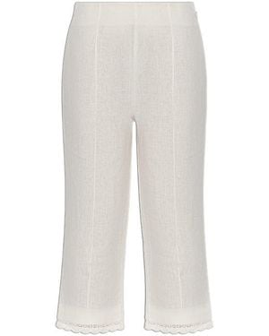 Posse Effi Lace-Trim Trousers - White