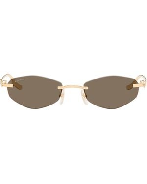 Cartier Rimless Oval Sunglasses - White