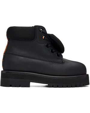 PDF CHANNEL Pdf Lace-Up Neoprene-Trim Boots - Black