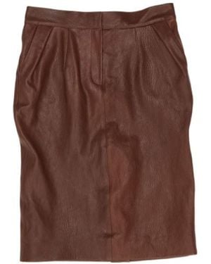 Magda Butrym Pocket Detailed Leather Skirt - Brown