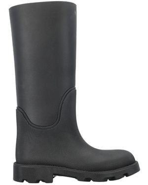 Burberry Round-Toe Chunky-Sole Boots - Black