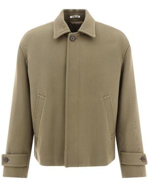 AURALEE Spread-Collar Wool Jacket - Green