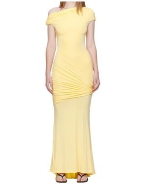 Paris Georgia Basics Pascal Asymmetrical Draped Dress - Yellow