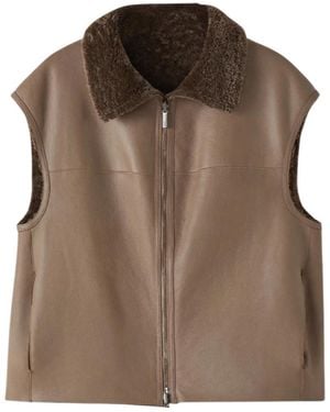 JOSEPH Reversible Shearling Jacket - Brown
