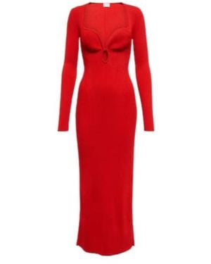 Magda Butrym Cutout Ribbed-Knit Midi Dress - Red