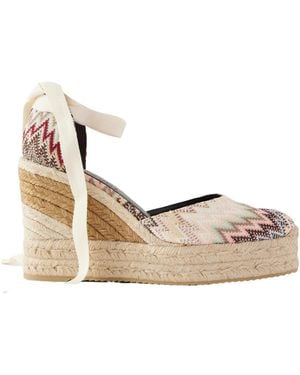 Missoni Striped Woven Wedge Sandals - Metallic