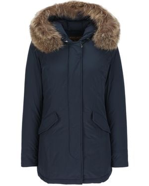 Woolrich Fur-Trim Hooded Jacket - Blue