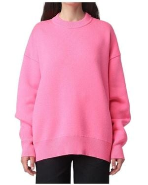 Palm Angels Palm Tree Intarsia Crewneck Jumper - Pink