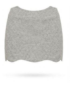 AYA MUSE Ribbed Knitted Short Skirt - Gray